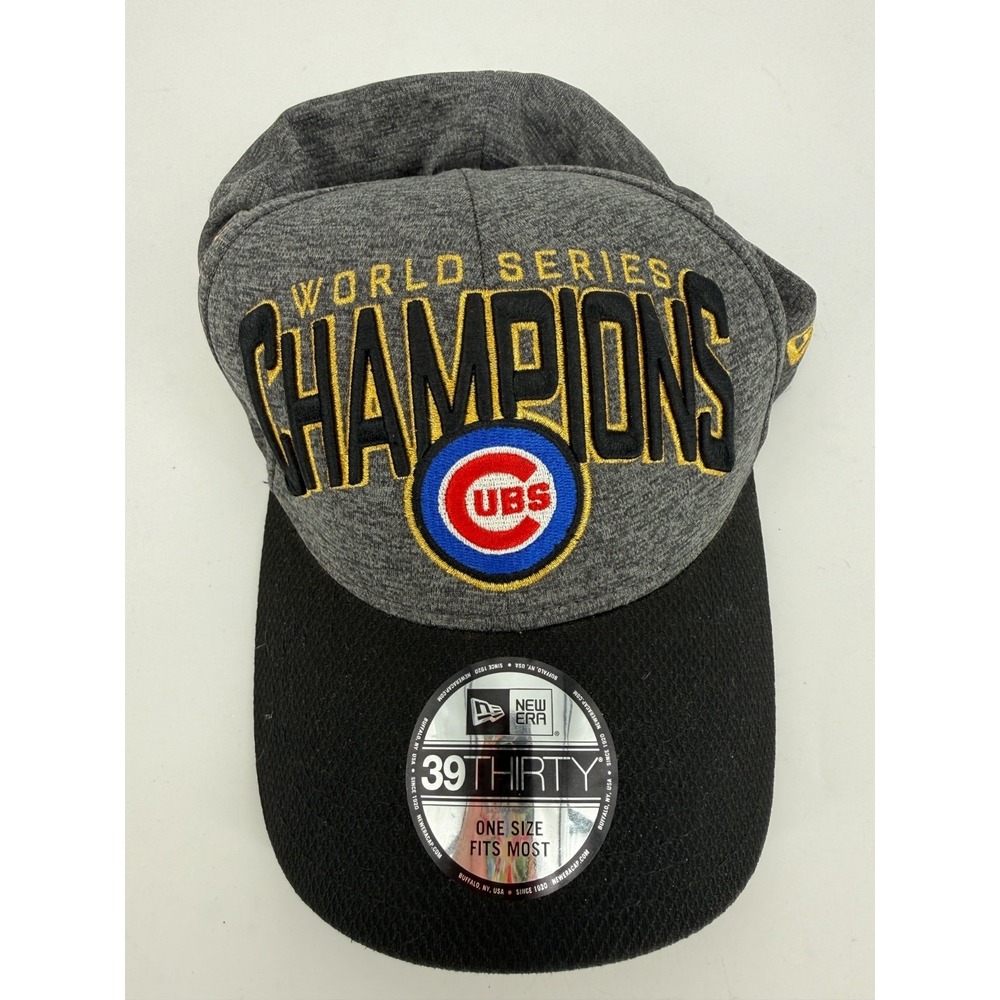 New Era Chicago Cubs World Series Champions Locker‎ Room Flex Fit Hat Grey 2016